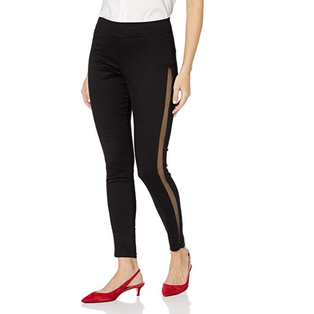 ✨3/15✨NW HUE Mesh Tuxedo High Waist Denim Leggings